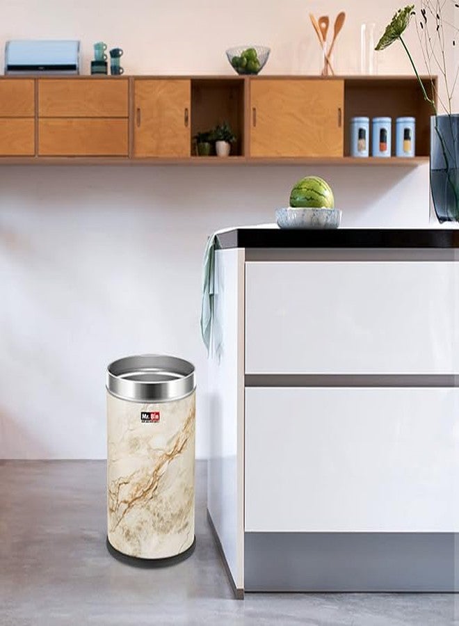 Mr. Bin Stainless Steel Rock Dustbin | Perforated Stainless Steel | 8" x 12" Garbage Bin | SS 202 Modular Trash Can | Round-Shape Dustbin for Home, Bathroom, Kitchen & Office | 5 Liter - Image 3